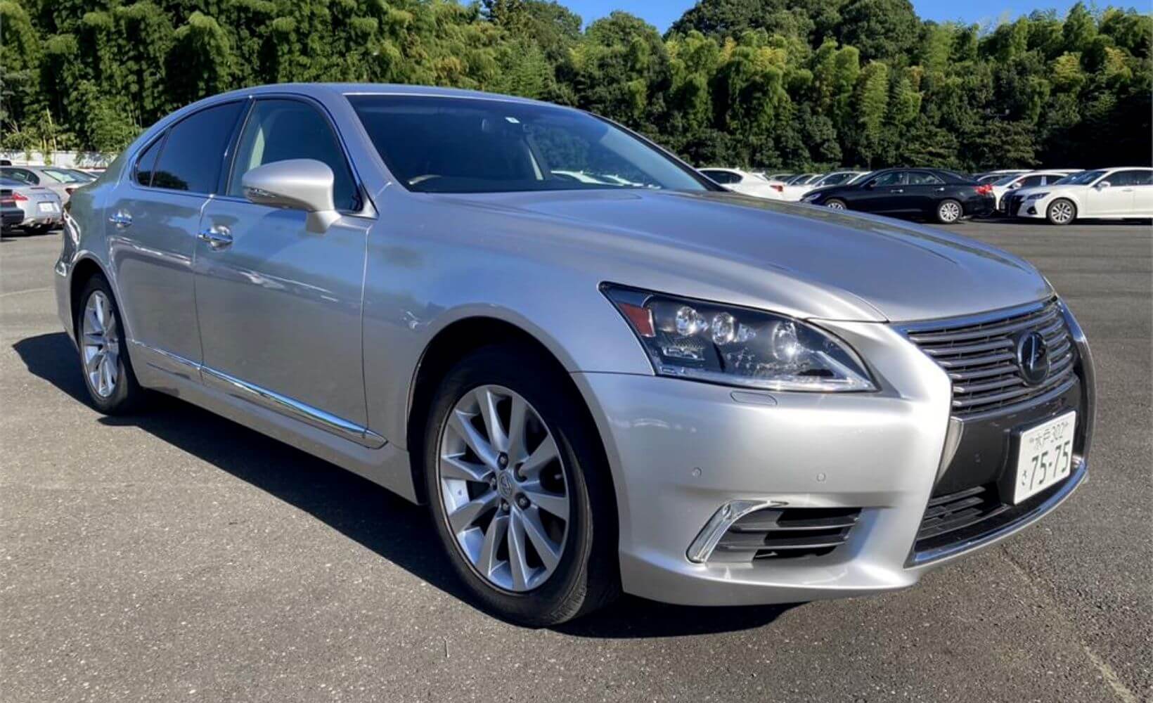 A silver Lexus LS460 imported from Japan.