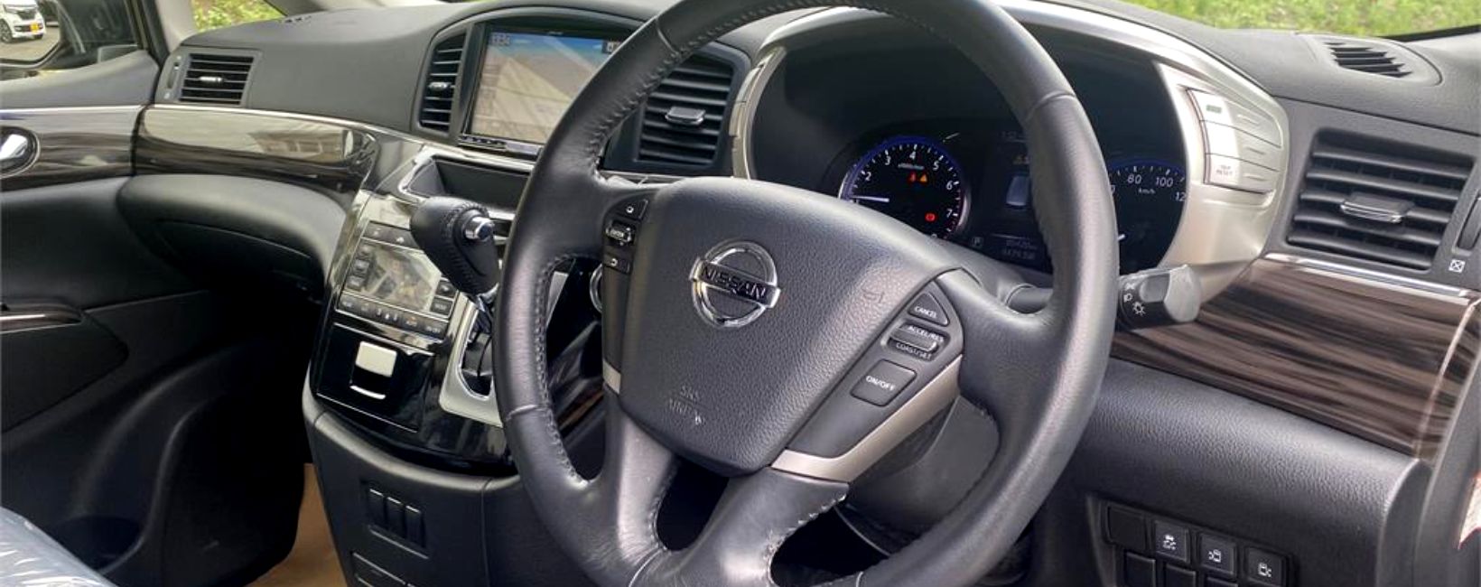 The interior of a Nissan Elgrand van. Learn how to import nissan elgrand from japan